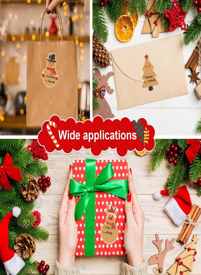 Hedeey Christmas Name Tags Stickers for Gifts Kraft Christmas Gift Tags Stickers Self-Adhesive to and from Christmas Labels for Christmas Holiday Presents Gift Box Decorations(240Pcs,1.5 x 2.7 Inch) - Image 3